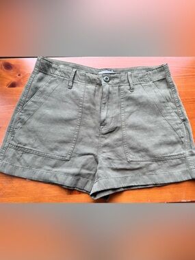 Good American Olive Green High-Rise Utility Shorts